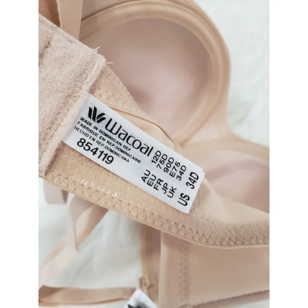 NEW Wacoal Women's Red Carpet Strapless Convertible 854119 Bra Size 34D beige